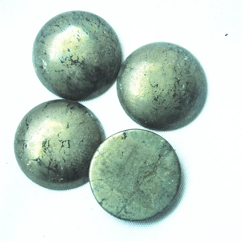 4PCS HOT PYRITE CABOCHONS LOOSE BEADS CABS SIZE 20MM ROUND SHAPE NO HOLE DIY JEWELRY FINDINGS  BEST CHOICE