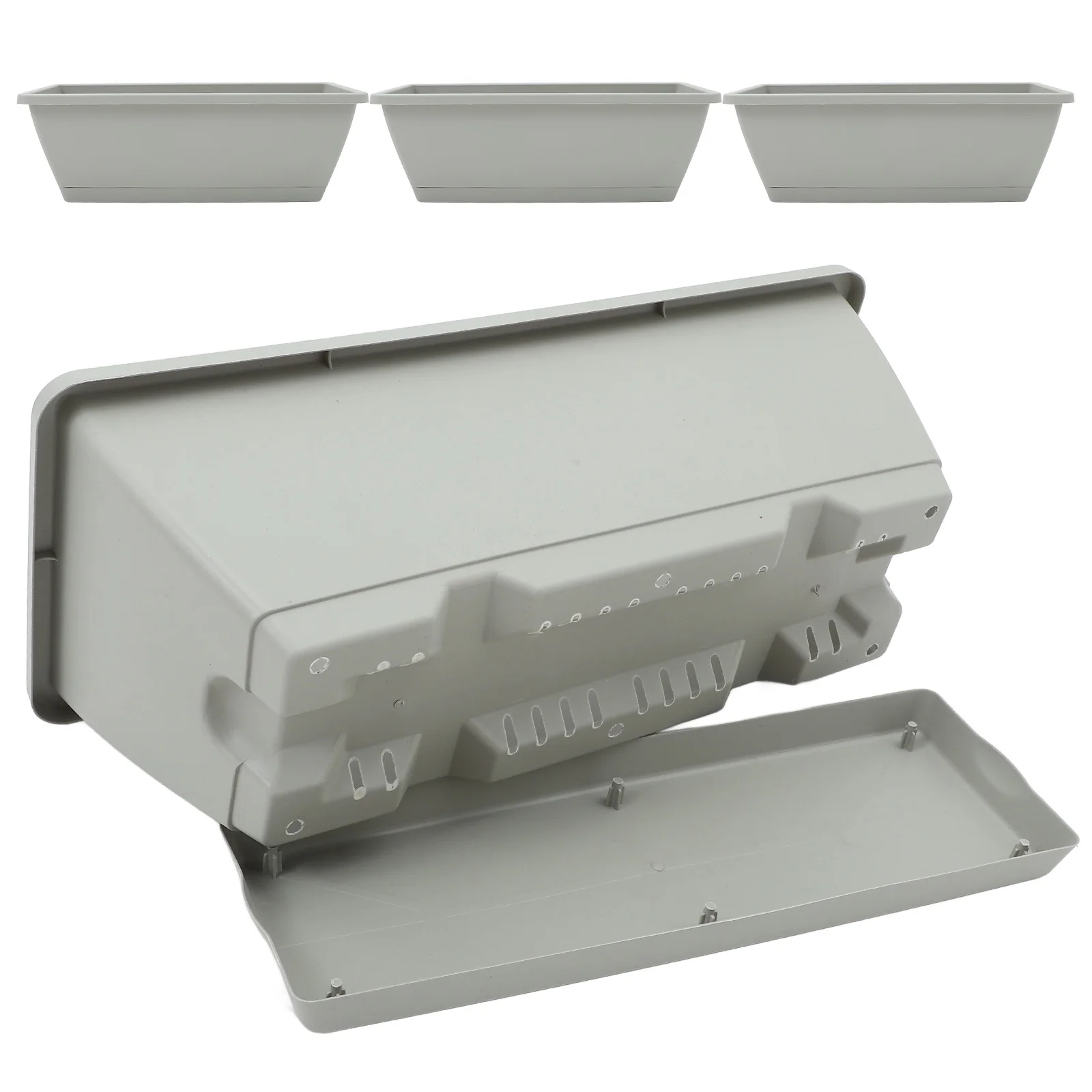 

4Sets Window Box Planter Vegetable Planter Pot Rectangular Flower Pot Resin Garden Planters Succulent Plant Container Indoor