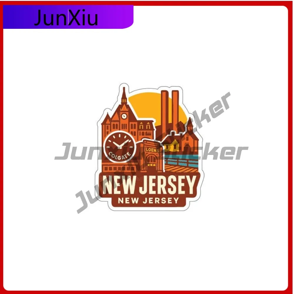 

New Jersey Sticker Decorative Vinyl Die-cut Decal Accessories City Skyline Landmark Design X 500 Motorcycle Windows Windshield