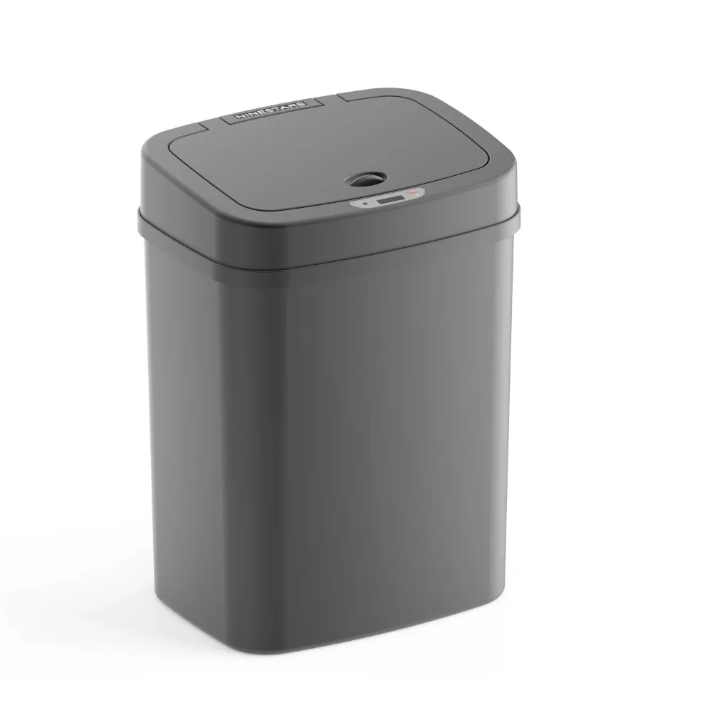 

Nine Stars 3.2 Gallon Trash Can, Plastic Touchless Bathroom Trash Can, Black USA