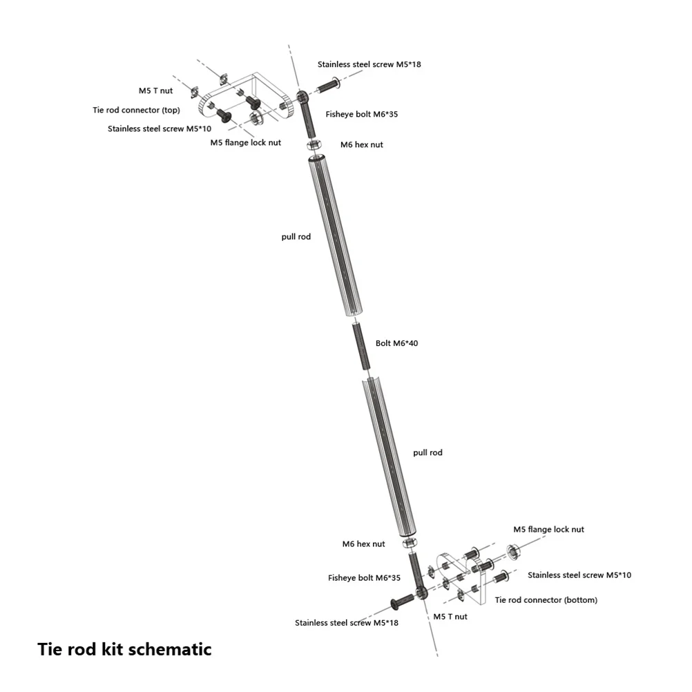 

80x1.4cm 3D Printer Pull Rod Kit S5 Reinforce Anti-Shaking Black Alloy Material Fine Workmanship Easy Install Long Lasting