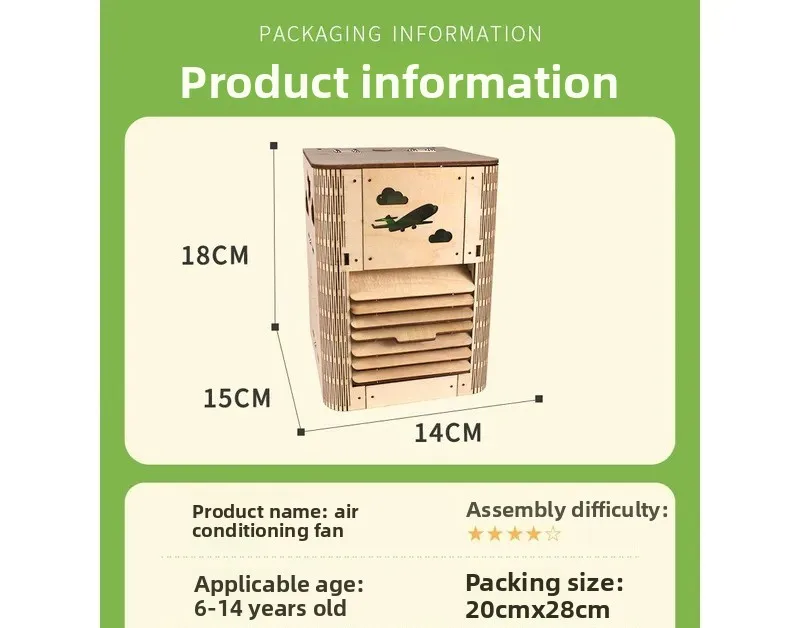 For DIY Air Conditioning Fan Kit Creative Small Invention Science Experiment Handmade Materials for Primary and Middle School