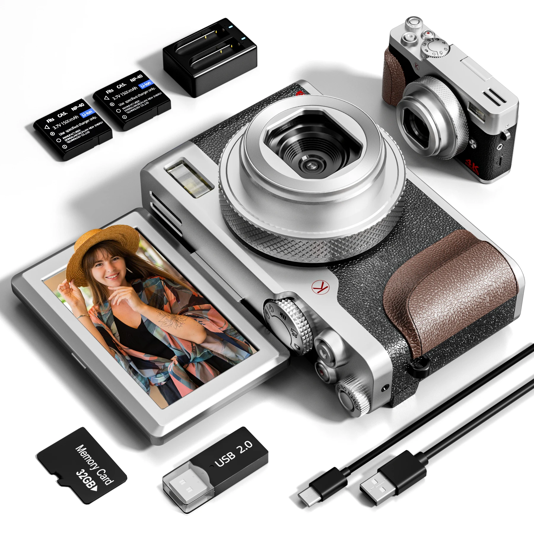 NBD 64MP 5K Digital Camera with Flip Screen