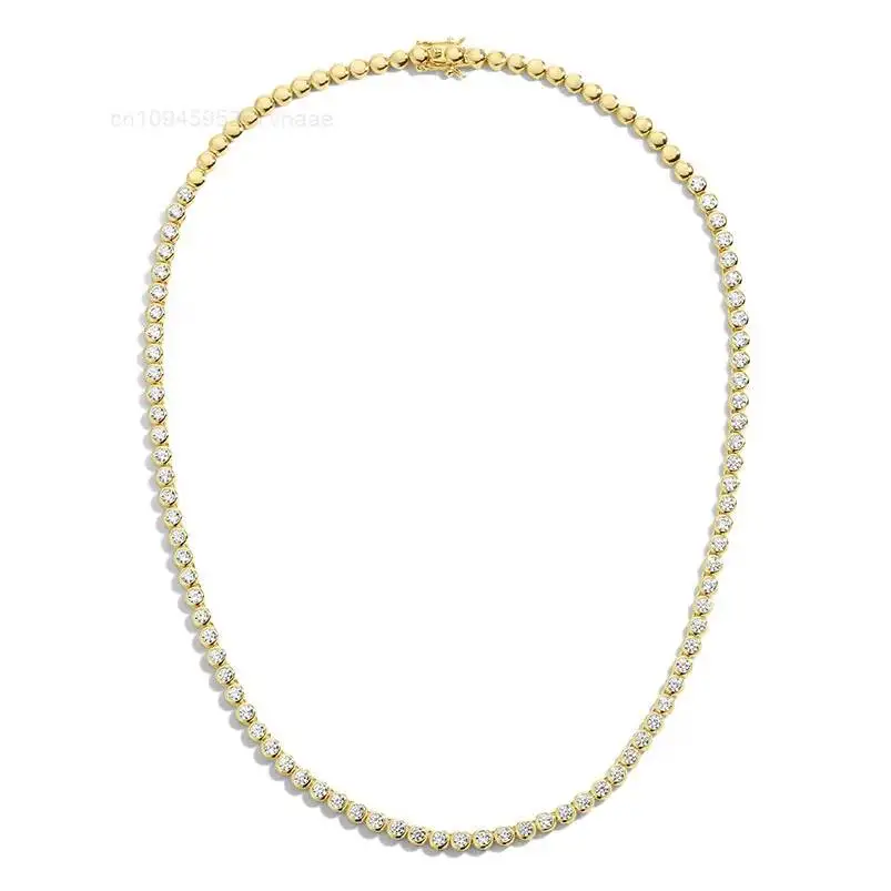 

Теннисное ожерелье Gemnel, классический комплект с круглым ободом, 3 мм, белое ожерелье с фианитом, вневременные элегантные ювелирные изделия