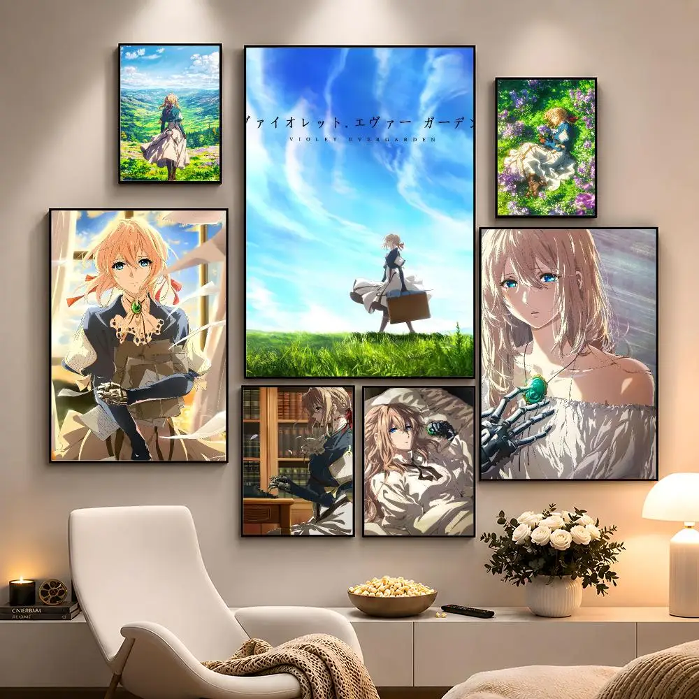 Anime Violet Evergarden Emotional Fantasy Poster Peel And Stick Wall Art PP Waterproof HD Bedroom Living Room Home Decor Gift
