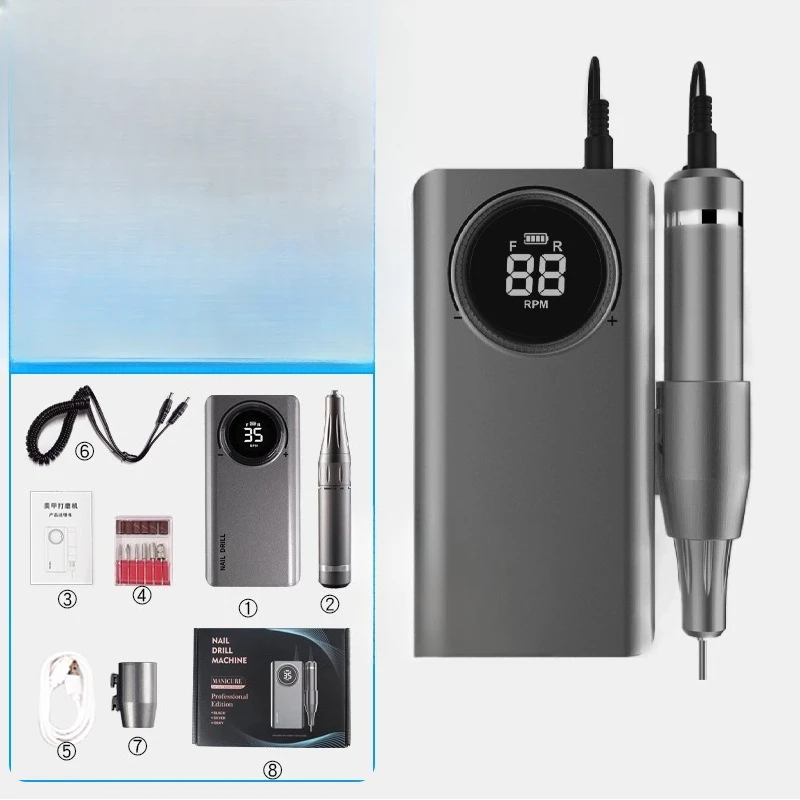 Wholesale factory supply electric nail polish UV201 35000 rpm/sub nail drill professional nail tool US battery