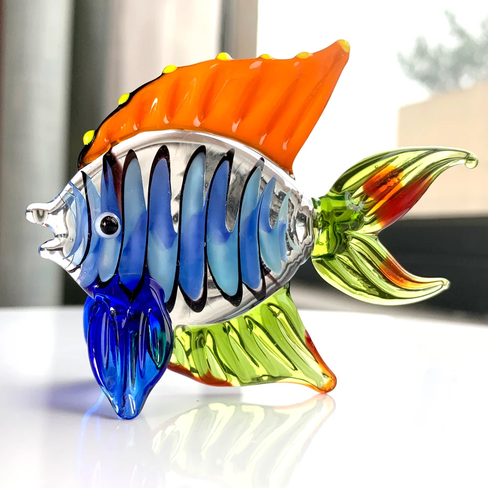 16 Types Vivid Crystal Animal Figurines Paperweight Hand Blown Glass CollectTropical Clownfish Sculpture Home Aquarium Decors