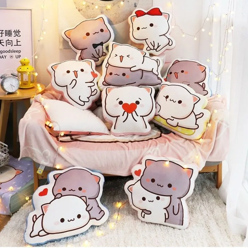 الكرتون العسل الخوخ القط أفخم دمية Kawaii لطيف أنيمي الشكل لعبة لينة للطفل Cushion بها بنفسك وسادة وسادة الديكور هدية عيد حقيقية