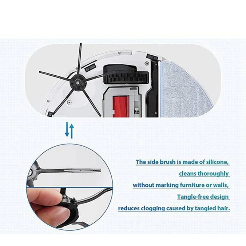 Sikat sisi utama, kain pel Filter Hepa untuk Xiaomi Mi Robot vacum-Mop 2 Lite/Pr /MJSTL/MJST1S bagian penyedot debu Robot