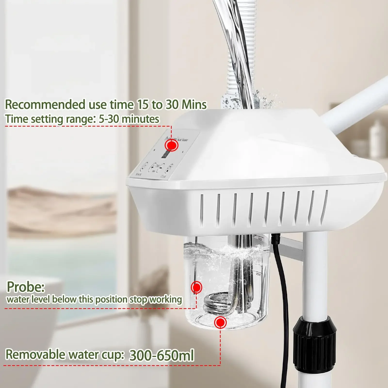 2 in 1 single tube hot spray face steamer hot spray beauty instrument hot spray replenishment instrument face steamer instrument