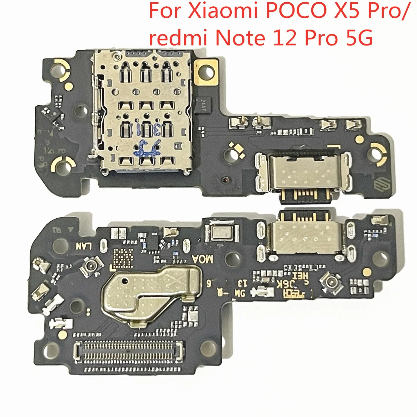 USB Charging Dock Connector Micphone Output Signal SIM Card Slot Fast Charger Board For Xiaomi POCO X5 Pro/redmi Note 12 Pro 5G