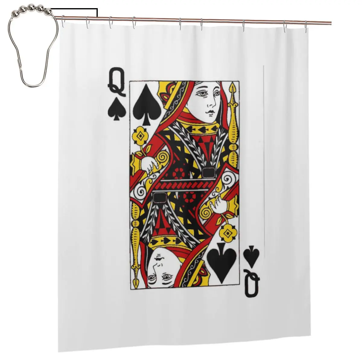 

Занавеска для душа Casino Nights Red Queen Of Hearts, полиэстеровая, водонепроницаемая, для ванной комнаты, с крючками