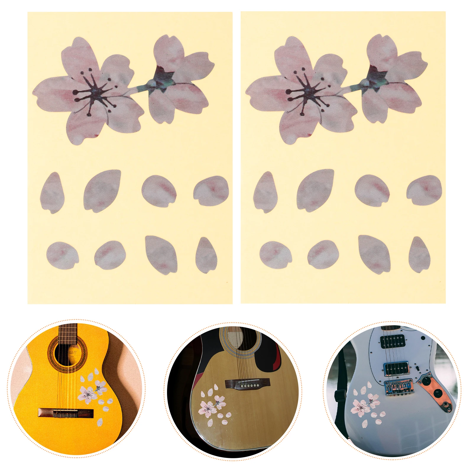 

2pcs Petal Sticker For Guitar Self-Adhesive Fingerboard Decal Creative Musical Instrument Decoration Unique Guitar Accessories