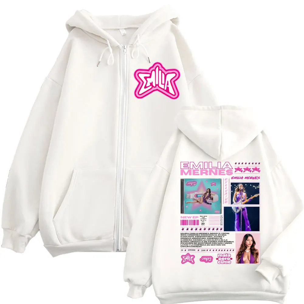 Emilia Mernes MP3 Album Merch Zipper Hoodie Men Women Clothing Fashion Y2k Zip Up Sweatshirt Harajuku Aesthetic Jacket Pullovers