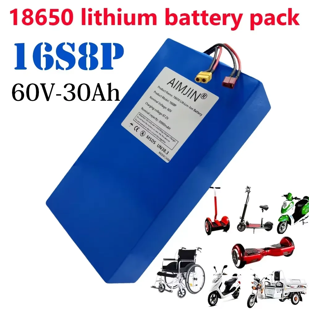 

18650 16S8P 60V 3000W CityCoco Electric Scooter Bicycle Li-ion Battery Pack built-in BMS Brand new 60V 67.2V 28Ah
