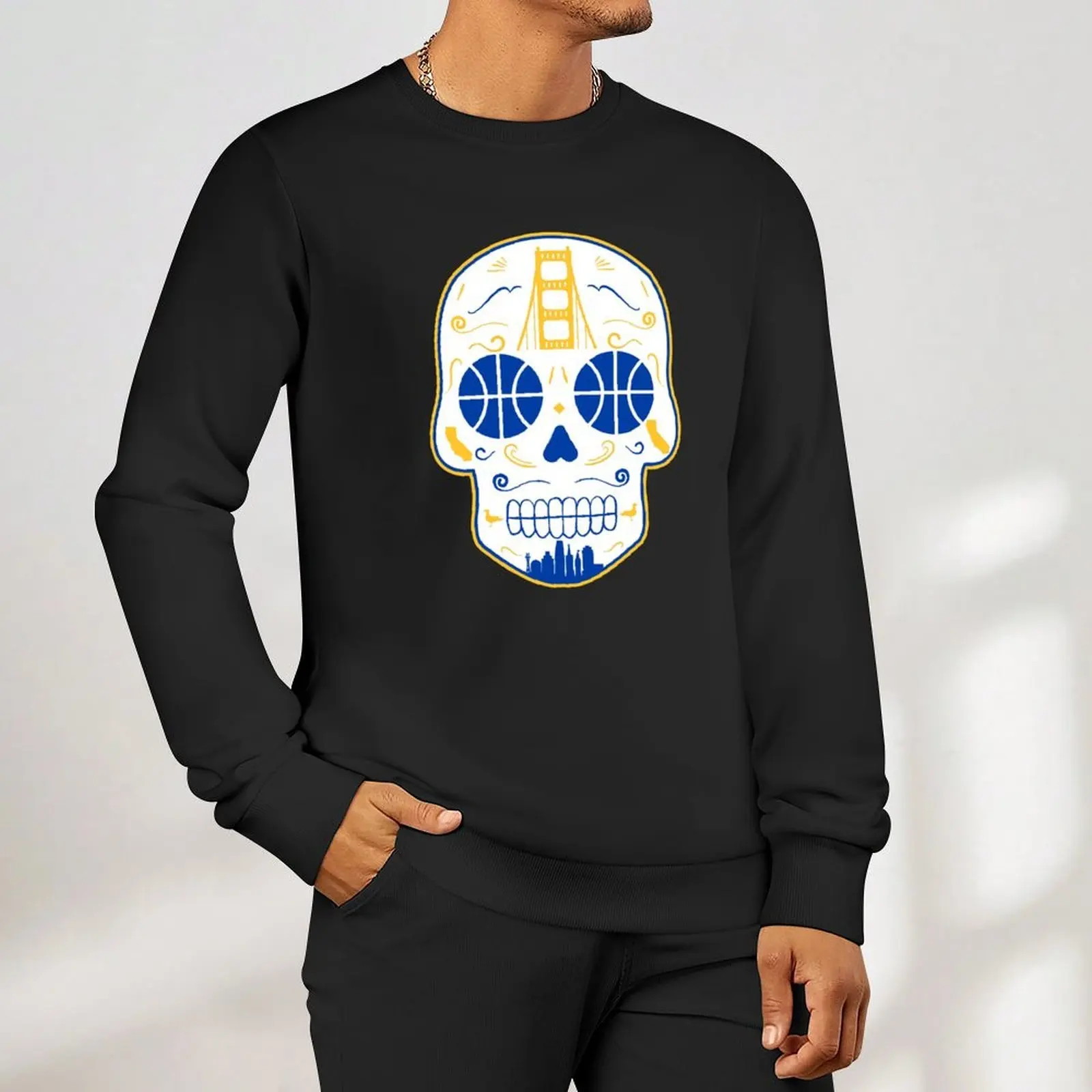 Golden State Sugar Skull Pullover mens clothes blouse tracksuits winter clothes new hoodies and sweatshirts