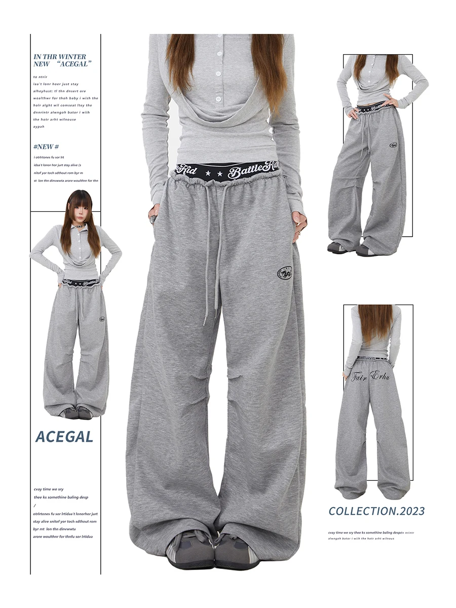 Casual Jazz Dance Adjusting Sports Pants High Waist Hip Hop Dancing Long Pants Straight Leg Cotton Polyester Blend Casual Tro...