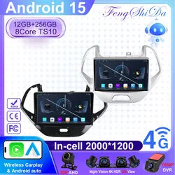 Car Radio Carplay Android For FORD FIGO KA 2015 2016 2017 2018 2019 2020 Automotive Bluetooth Multimedia Receiver Pantalla Coche