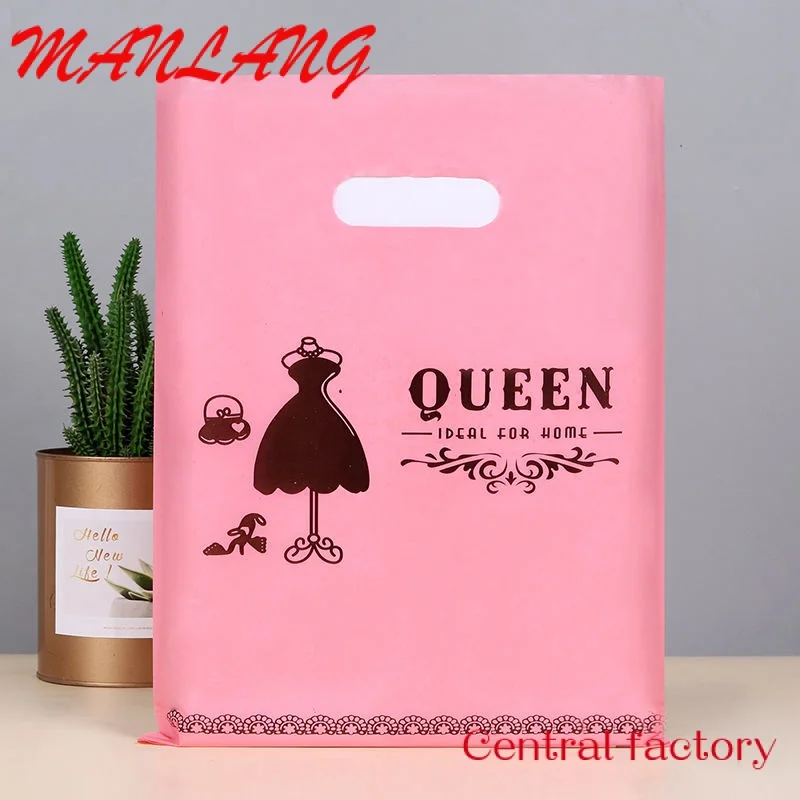 Custom  Customized luxury Eco friendly Customized Black Die Cut Shop Plastic Bag with Logo