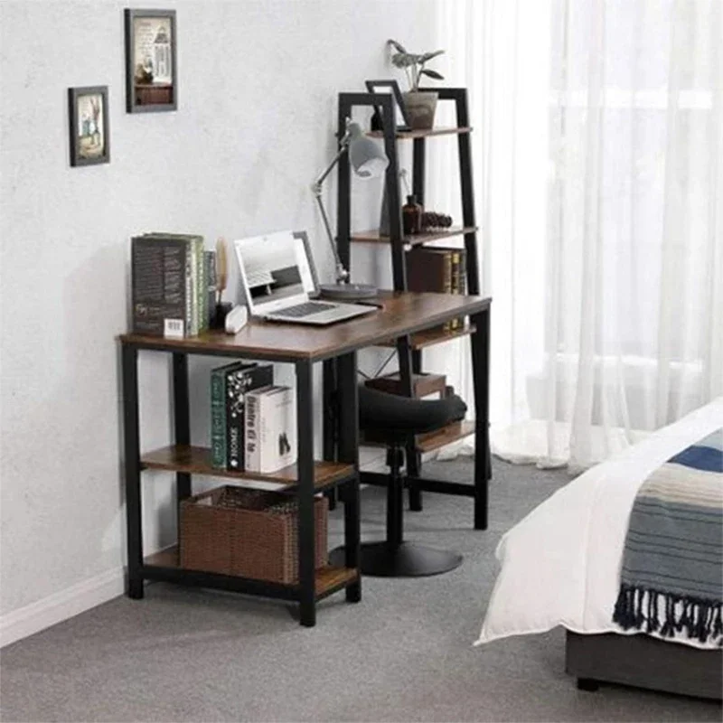 

Simple Modern Computer Desktop Table Combined with Shelf Bookshelf Table Integrated