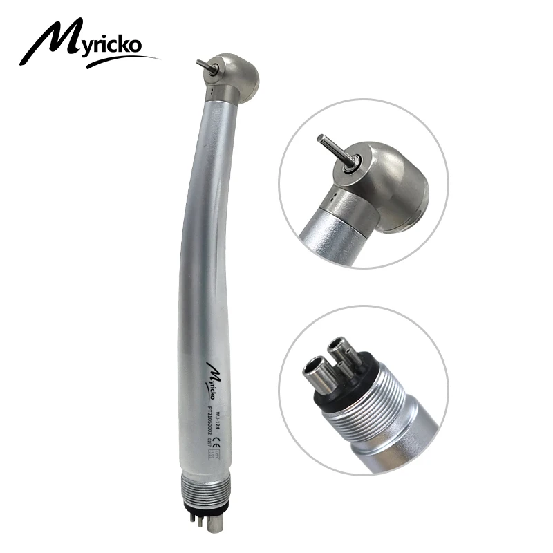 Myricko Dental High Speed Handpieces 2/4 Hole Push Button Spray Standard Head Single Water Air Turbine Dentist Tools