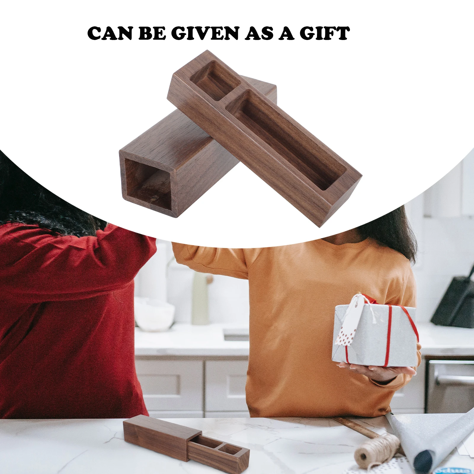 

1 шт., деревянный винтажный футляр для хранения ювелирных изделий, подарочная коробка для ожерелья, кулон, печать, подарочная коробка, футляр для штамповки из натурального дерева