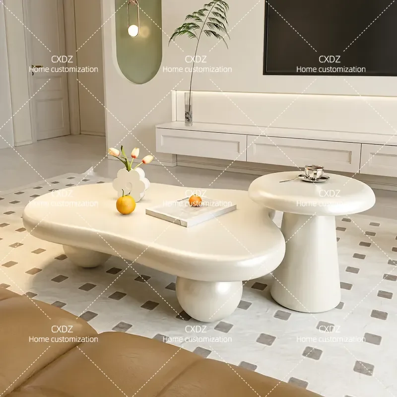 Light French cloud coffee table modern simple small apartment Nordic cream wind surprise lonely living room home irregular