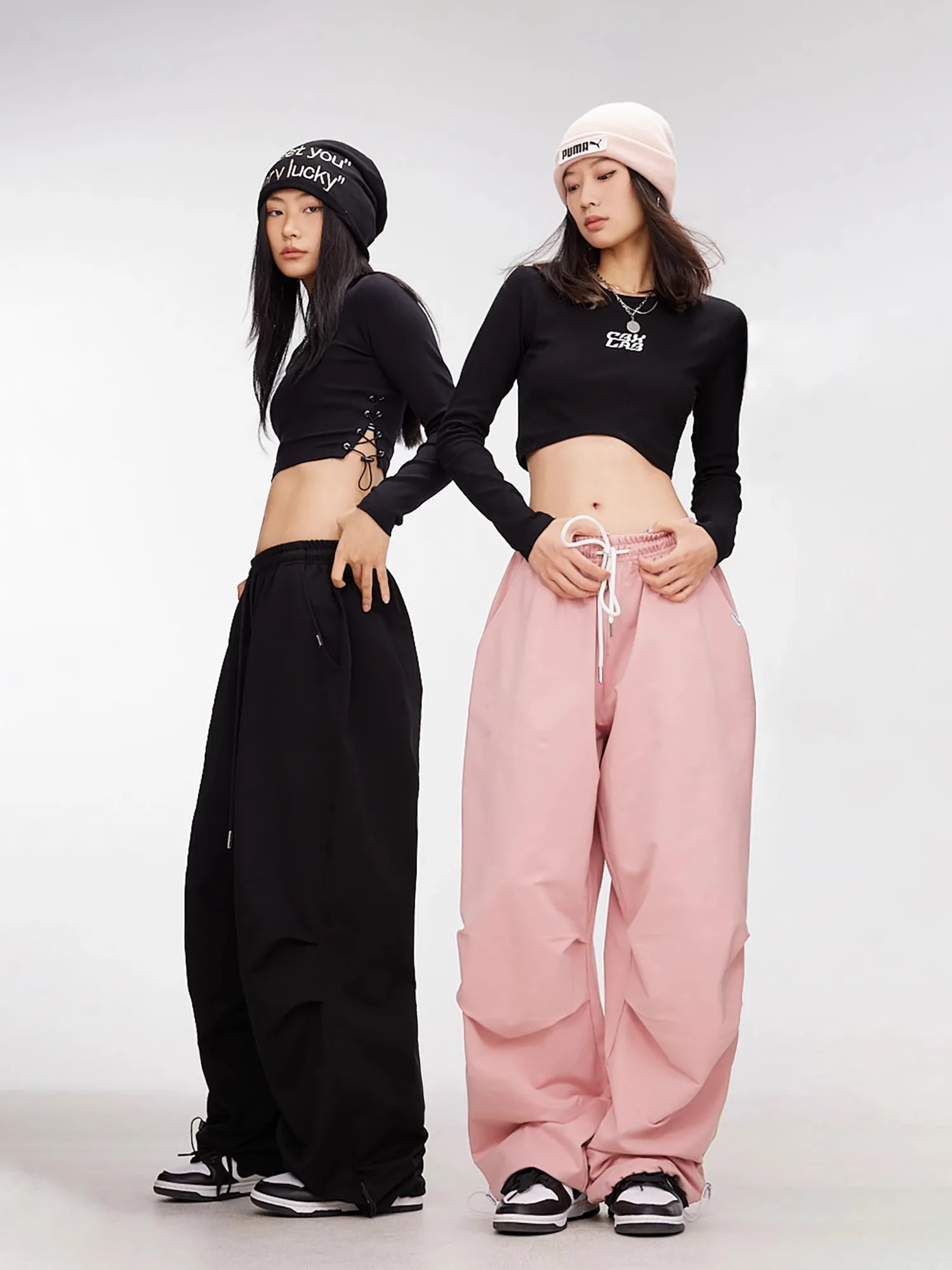 CBXLAB Street Dance Women's Multicolor hip-hop sports pants Knitted hip-hop street dance loose sweatpants paratrooper pants