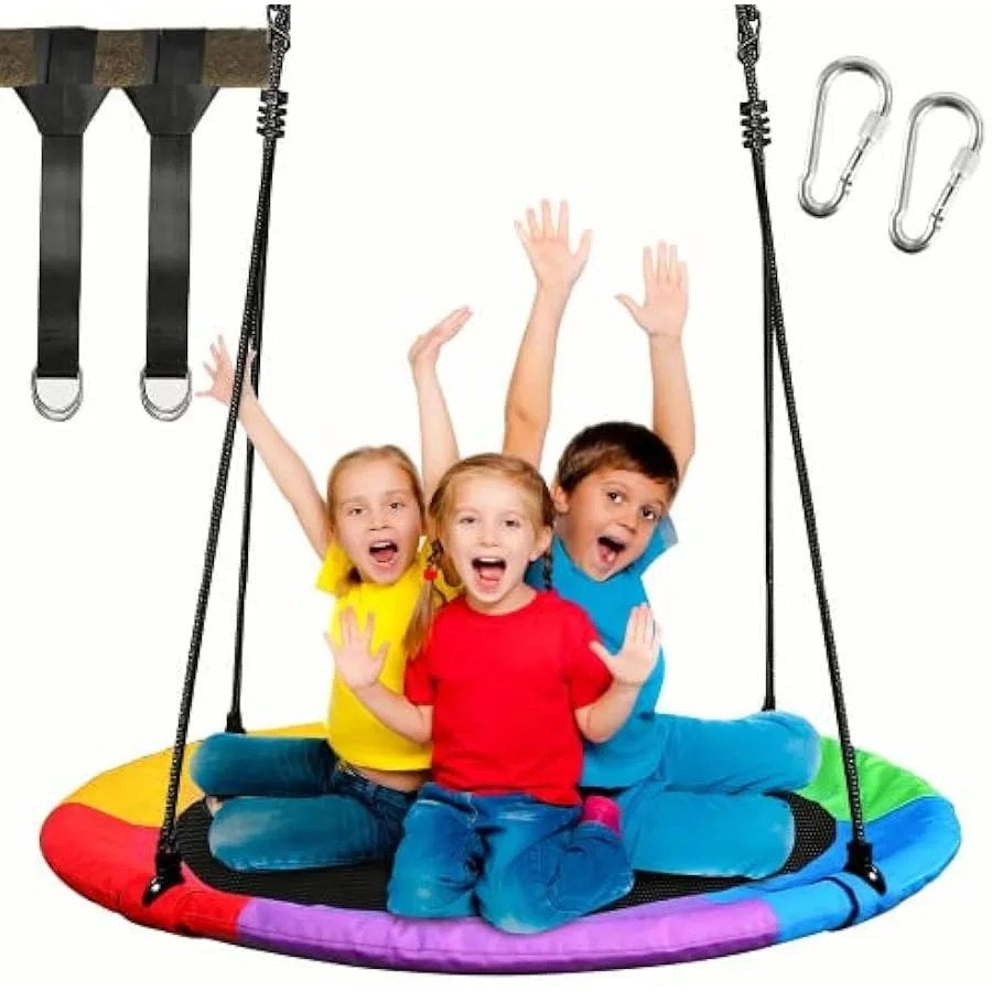 40 "conjunto de balanço de árvore adultos 700lbs capacidade de peso plataforma balanços tiras de suspensão cordas multi-fio ajustáveis ao ar livre colorido