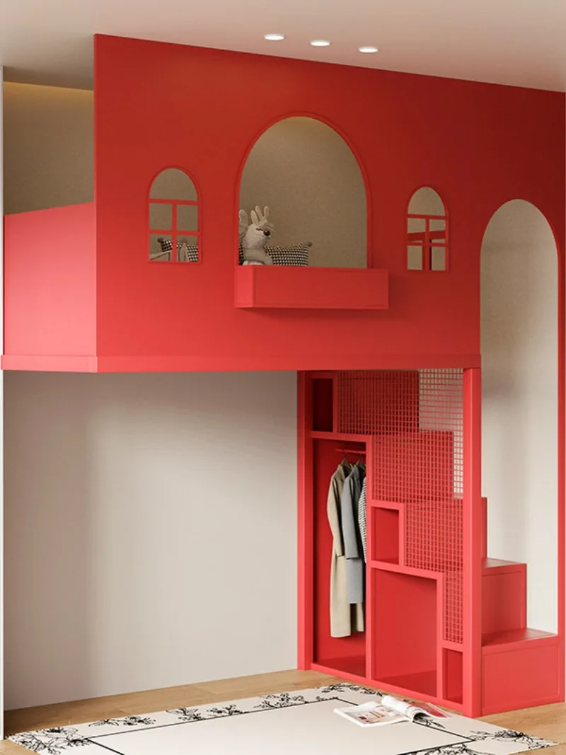 

Tree house children's bed on the under the table combination loft duplex elevated does not interfere with each