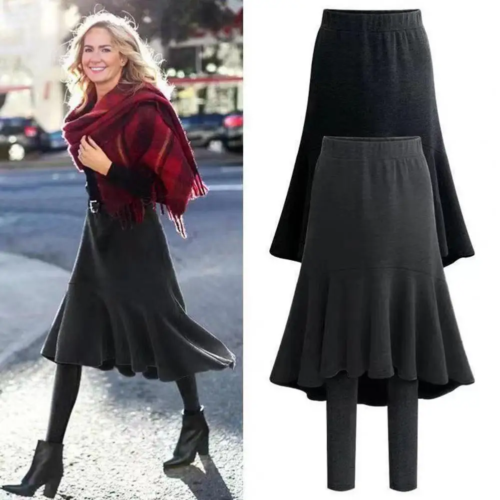 Culottes ispessiti in velluto Caldi culottes invernali Leggings a vita alta combinati per culottes in velluto traspirante stile versatile 2025