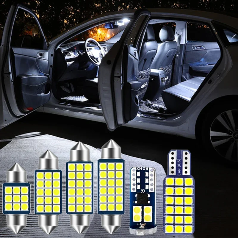 For Honda Accord 9 2014 2015 2016 12v Car LED Bulbs Kit 7pcs Interior light Dome Reading Lamps Trunk Light Accessories