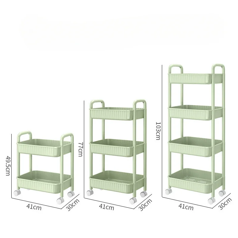 3/4Layers Trolley Rack Home Removable Kitchen Seasoning Bottle Fruit and Vegetable Cutlery Storage Rack Snack Sundry Organizer