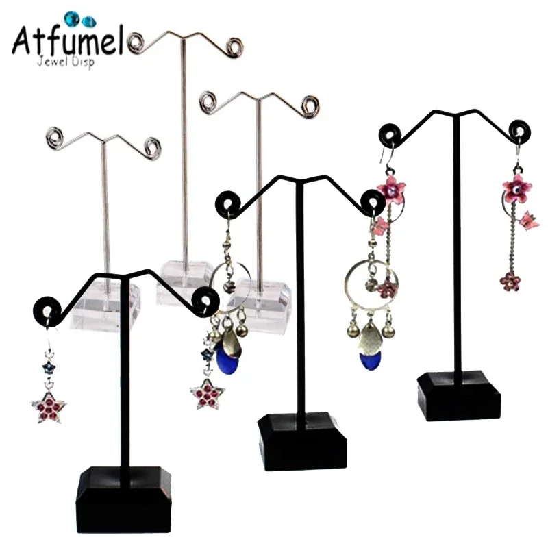 

Fashion Earrings Display Stand Pendant Organizer Earring Hanging Rack Black Clear Earring Jewellery Ornament Hook Holder 2Sets