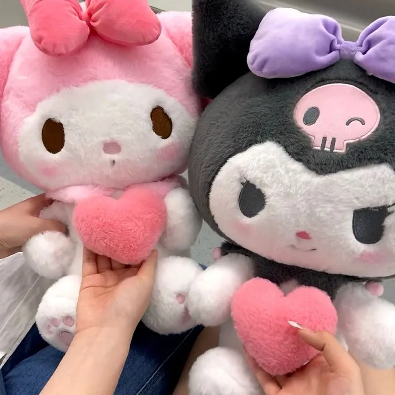 Sanrio-muñeco de peluche Kawaii de 35Cm, Kuromi My Melody, Cinnamoroll, almohada de peluche suave, decoración de la habitación, juguetes para niños,