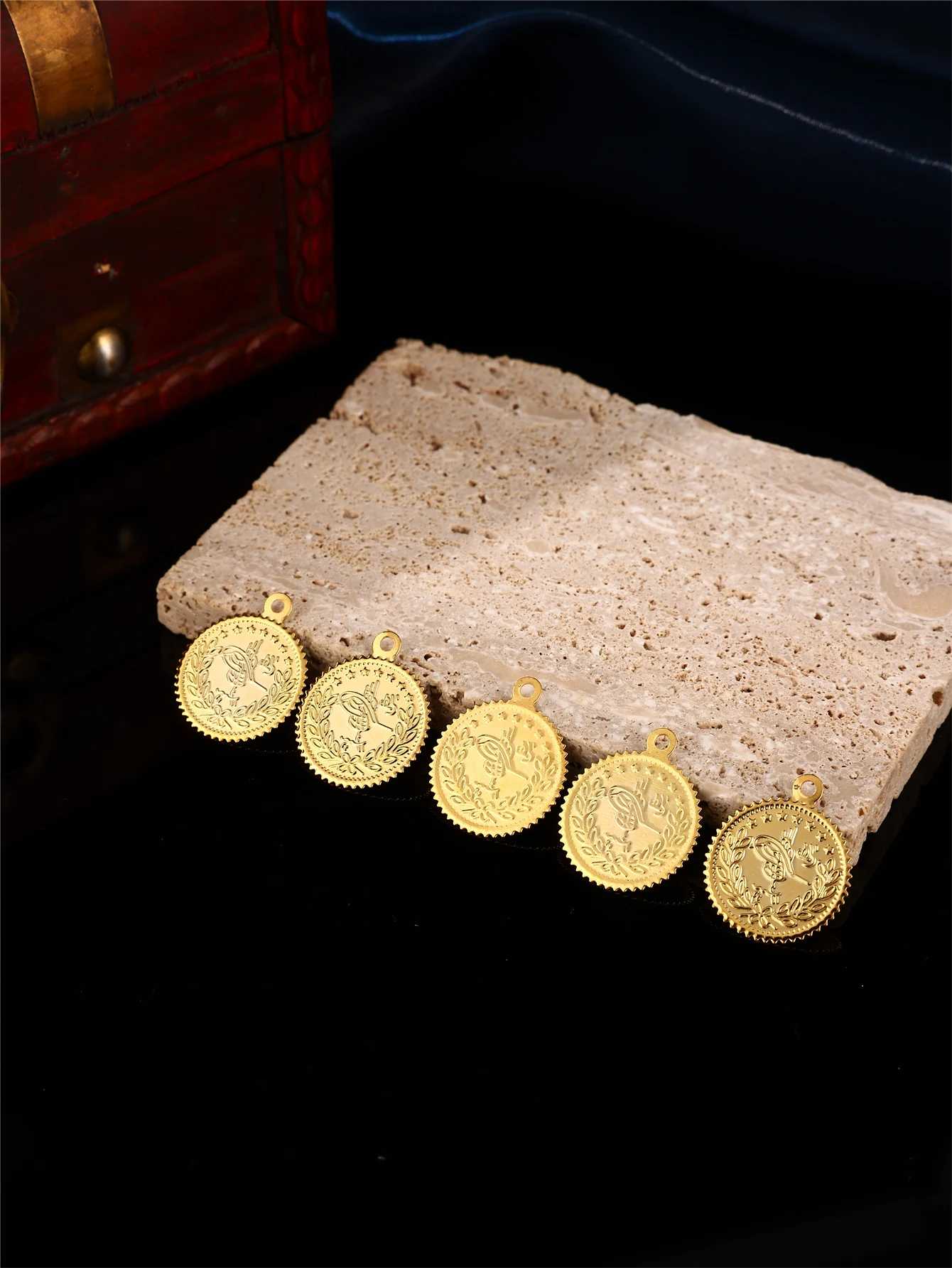 Coin-Shaped Diy Handmade Accessories, Engraved Turkish Ottoman Patterns, Women's Clothing Accessories view 2
