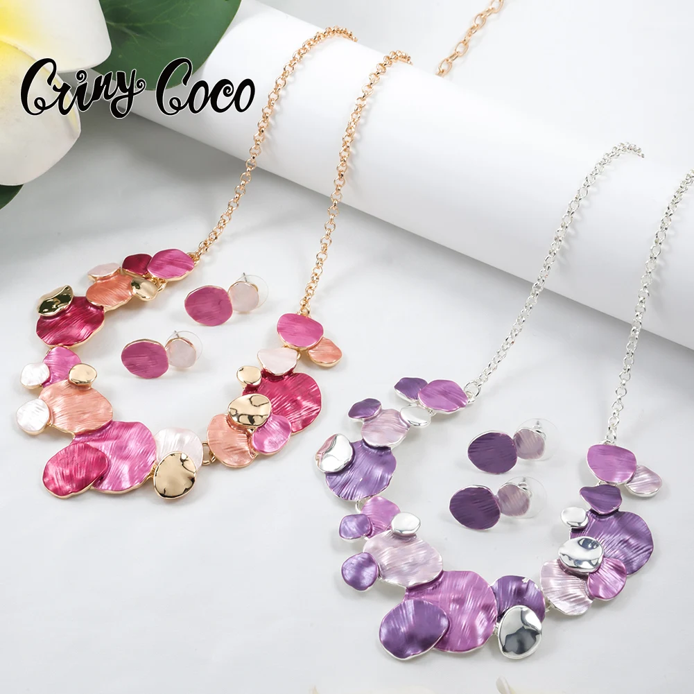 Cring Coco Enamel Necklaces Fashion Neck Choker New in Jewelry Trend Geometric Necklace for Women Wedding Anniversary Gifts 2023