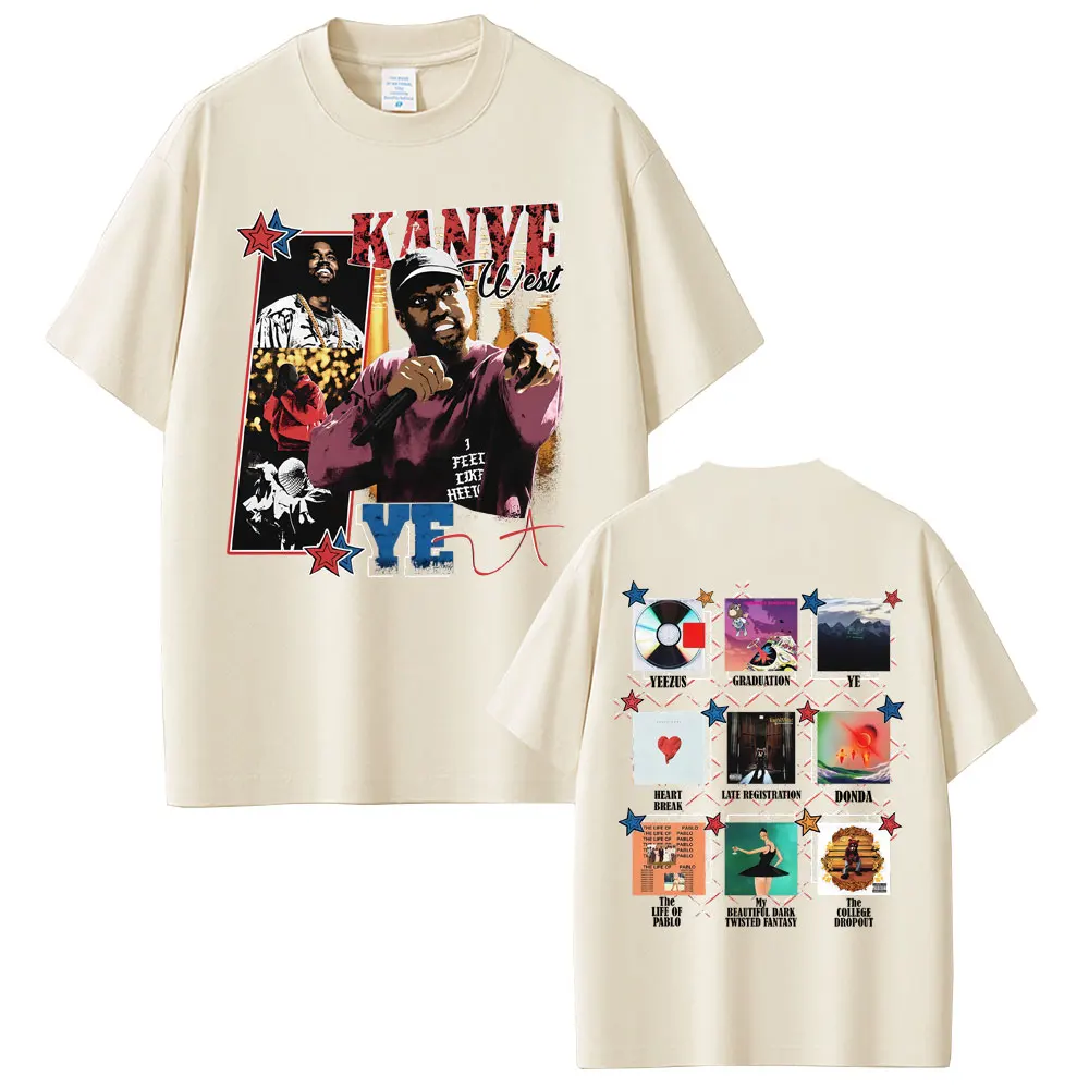 Rapper Kanye West Graduation The Life Of Pablo The College Dropout Graphic T-shirts Men Women Hip Hop Fashion Pop Music T Shirts