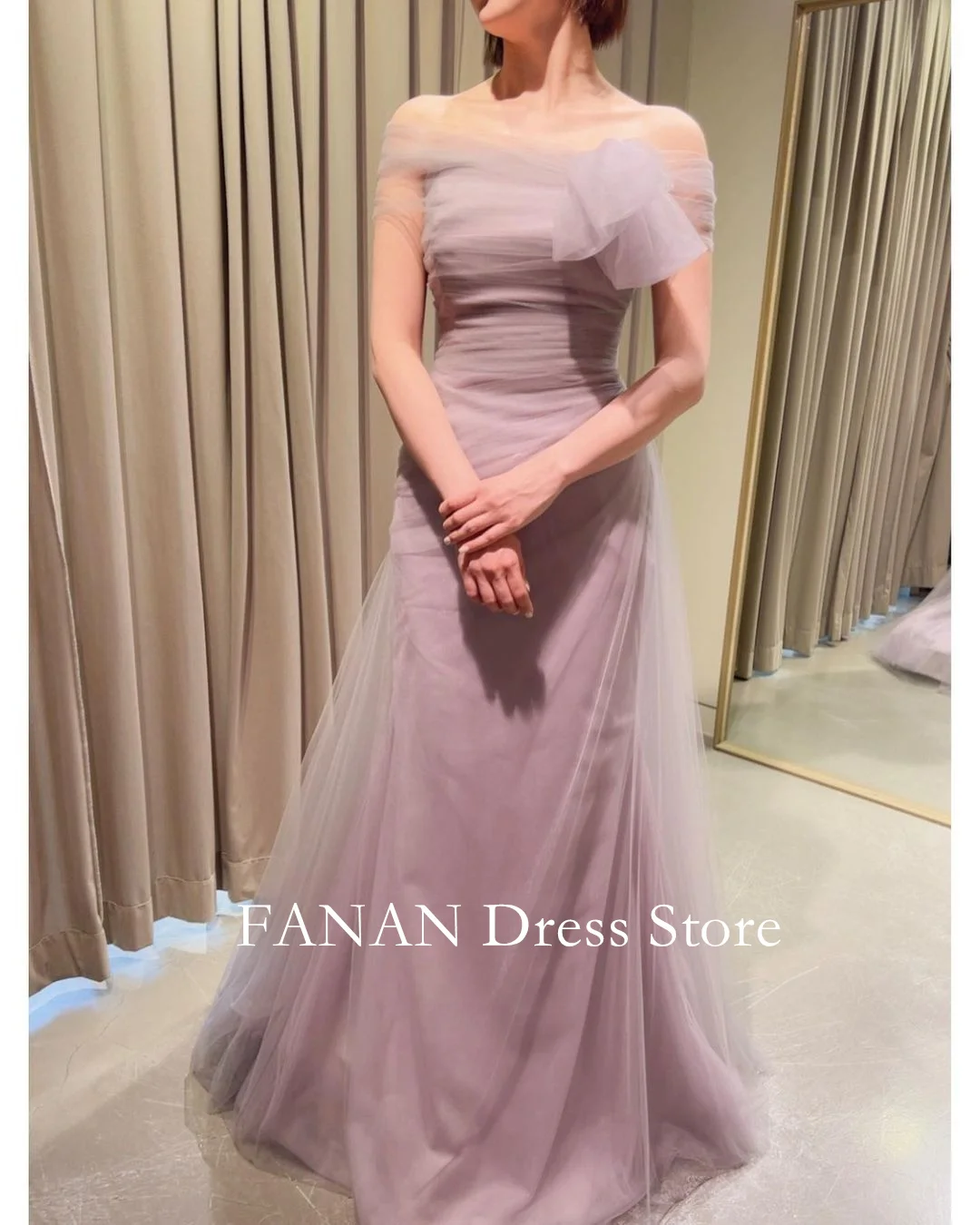 Colavis Asta Customized Purple Prom Dress Wedding Evening Dresses Performance Mermaid Tulle Pleated Party Dress Evening Gowns