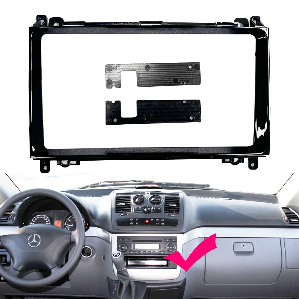 For MERCEDES-BENZ Vito 2 W639 2003-2015 9 / 10 Inch Car Radio Fascia Stereo Android MP5 Player 2Din Head Unit Panel Frame