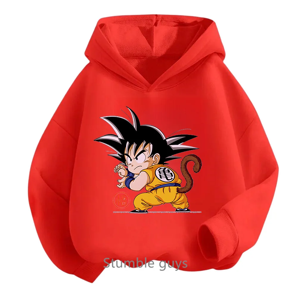 Anime Dragon-ball felpa con cappuccio abbigliamento per bambini ragazzi primavera autunno abbigliamento per ragazze Cartoon Saiyan felpa Suit Teen