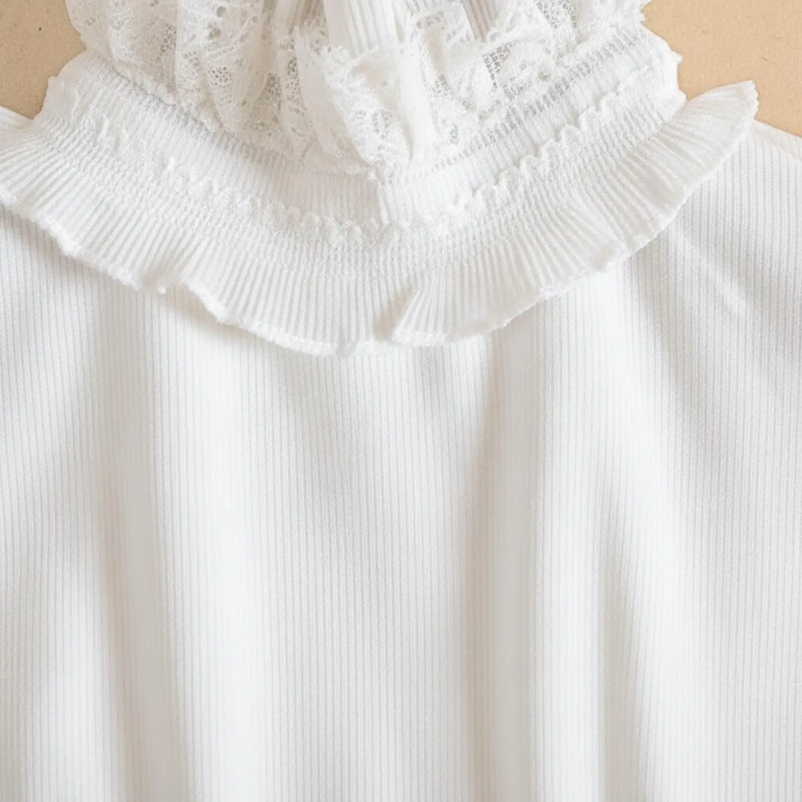 Women Knit Collar Faux Turtleneck Bib Nylon Silk Ruffle Neck Insert for Pullover Shirt Layering