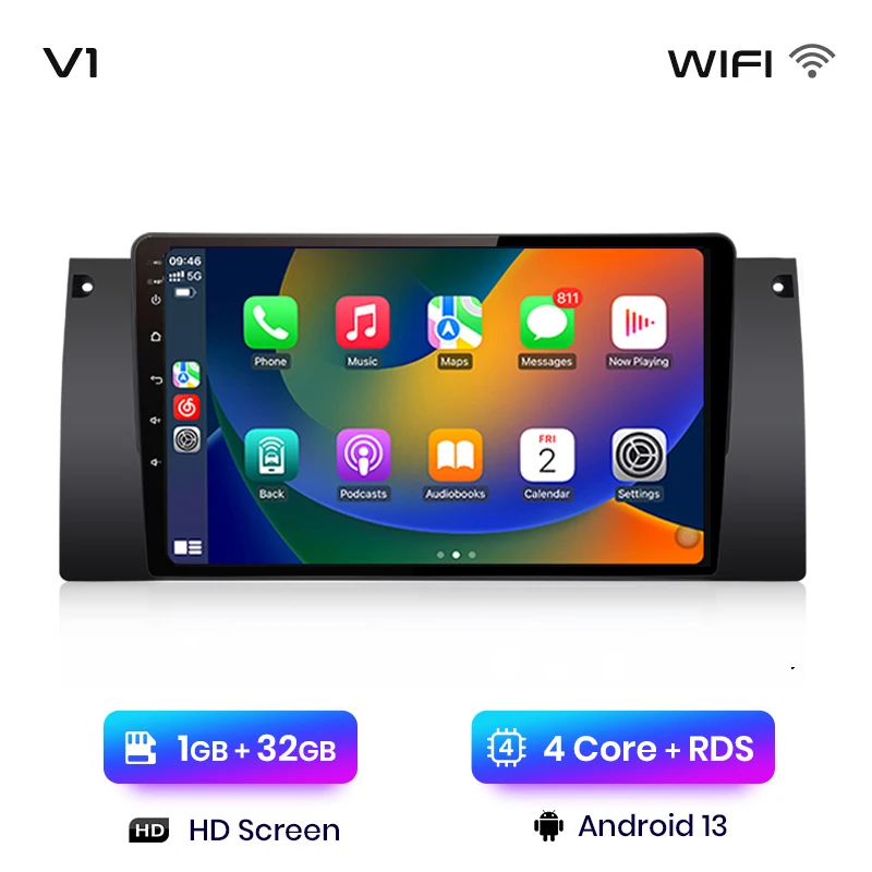 Junsun V1 AI Voice Wireless CarPlay Android Auto Radio pentru BMW 5 E39 1995 - 2003 E53 X5 M5 4G CAR MULTIMEDIA GPS 2DIN AUTORADIO