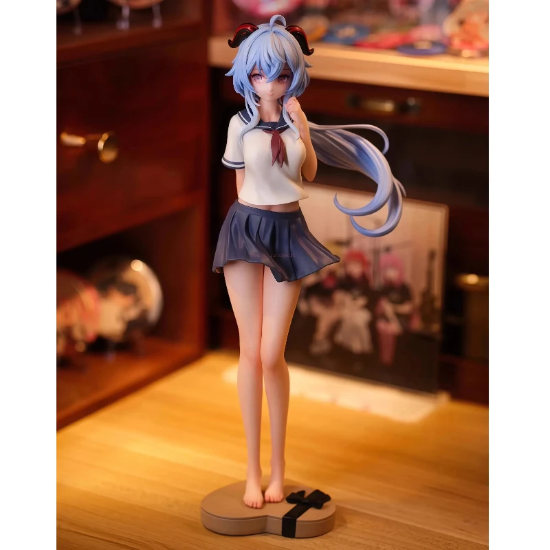 متوفر في المخزون Genshin Jk Ganyu نموذج لعبة الشكل اعتراف نمط لطيف الفتيات اللعب جمع حالة الكمبيوتر زينة زخرفية