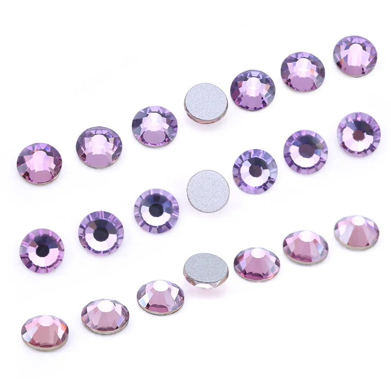 Non Hotfix Rhinestone Purple Velvet Plating Crystal Strass Diamond Rhinestones Charms Nail Art Decorations Glitter Stones