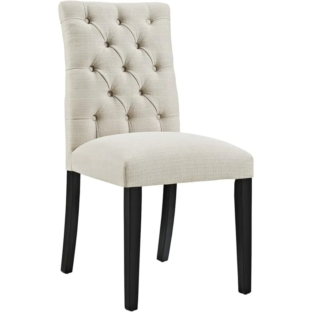 

Duchess Modern Tufted Button Upholstered Fabric Parsons Dining Chair Beige Freight Free Chairs for Kitchen Room Furniture Home