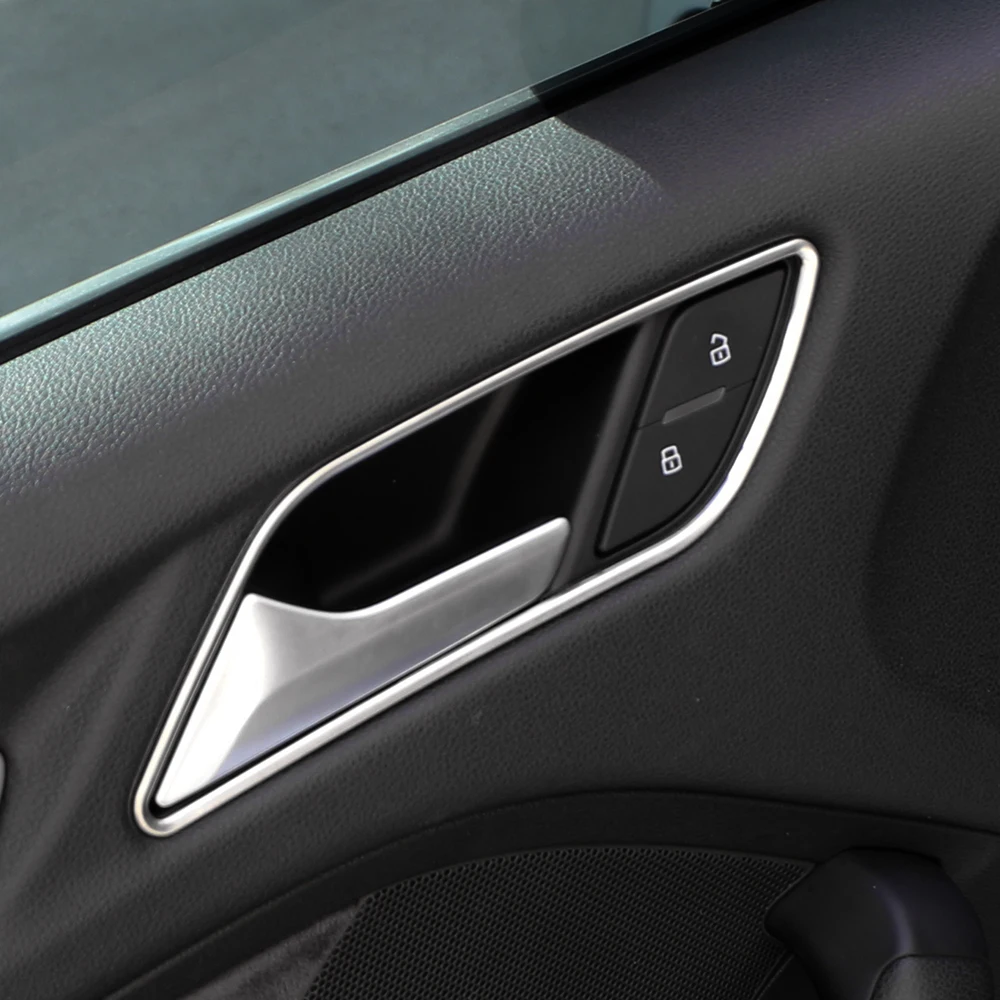For Audi A3 8V 2014-2019 Car Air Outlet Central Control Door Handle Decorative Sticker Frame Cover Stainless Steel Trim Acc