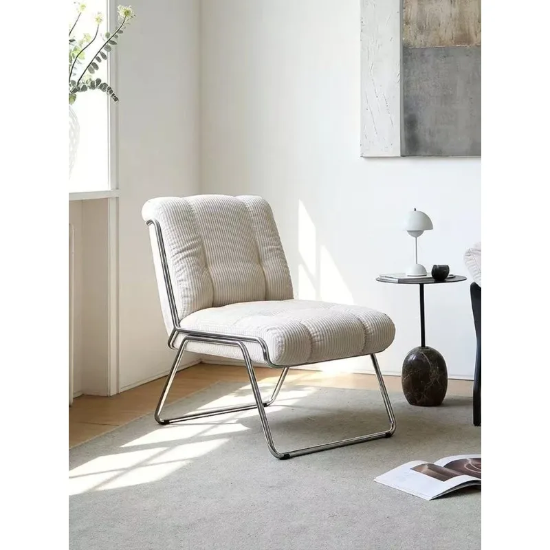 

living room white, stainless steel recliner Internet celebrity bed and breakfast cafe leisure single sofa chair