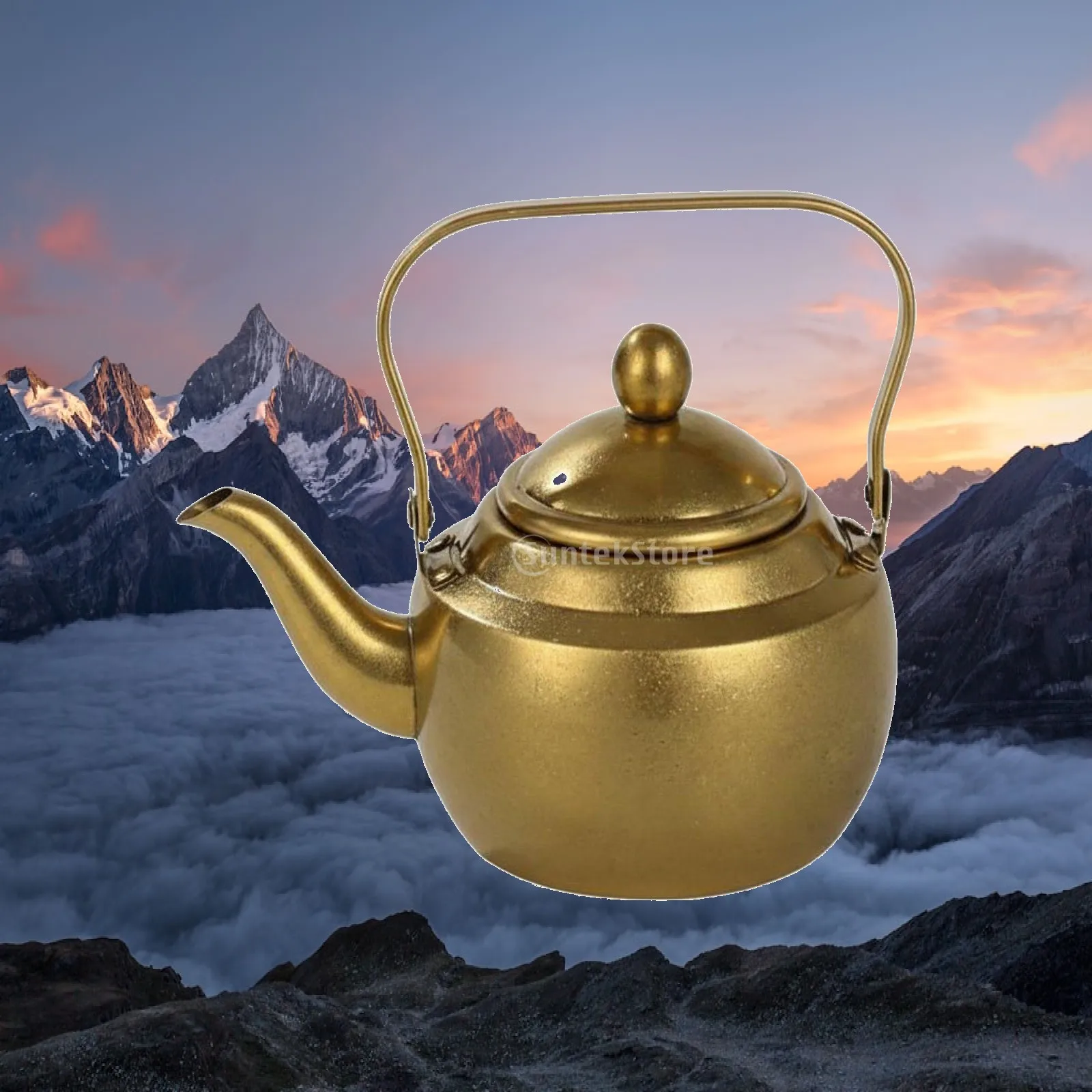 Vintage Style Teapot Retro Design Vintage Style Tea Pot Large Capacity Stainless Metal Beverage Kettle for Restaurant Owners,