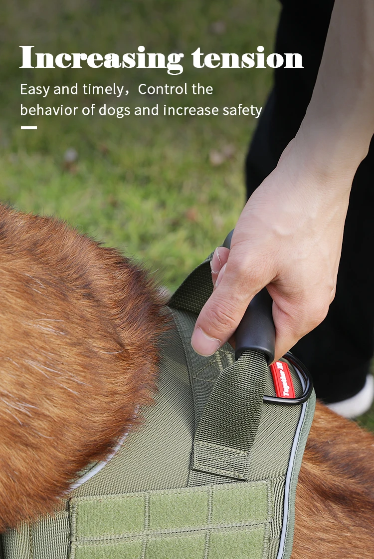 Brustgurt für Hunde für große, mittelgroße Golden Retriever, explosionsgeschützt, aufladbar, atmungsaktiv, taktische Weste, Hundegeschirr – Detail 5